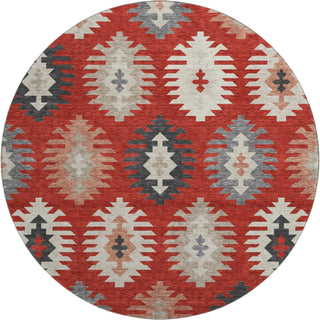 Piper Looms Mayfield Southwest AMF983 Red Machine Washable Area Rug Round Main Image