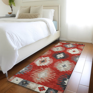 Piper Looms Mayfield Southwest AMF983 Red Machine Washable Area Rug Runner Lifestyle Image Feature