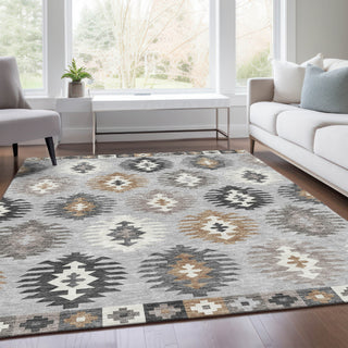 Piper Looms Mayfield Southwest AMF983 Silver Machine Washable Area Rug Lifestyle Image Feature