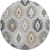 Piper Looms Mayfield Southwest AMF983 Silver Machine Washable Area Rug Round Main Image