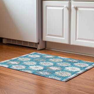 Piper Looms Mayfield Southwest AMF983 Teal Machine Washable Area Rug Scatter Lifestyle Image Feature