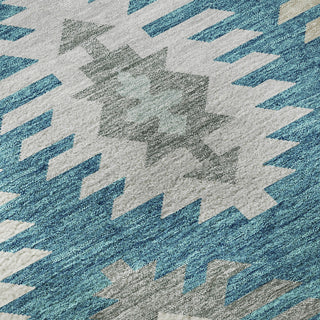 Piper Looms Mayfield Southwest AMF983 Teal Machine Washable Area Rug Swatch Image