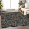 Piper Looms Mayfield Circles AMF984 Black Machine Washable Area Rug Lifestyle Image Feature