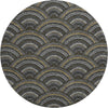 Piper Looms Mayfield Circles AMF984 Black Machine Washable Area Rug Round Main Image
