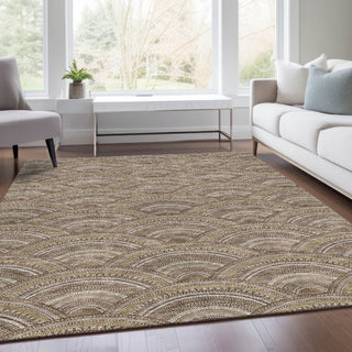 Piper Looms Mayfield Circles AMF984 Brown Machine Washable Area Rug Lifestyle Image Feature
