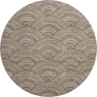 Piper Looms Mayfield Circles AMF984 Brown Machine Washable Area Rug Round Main Image