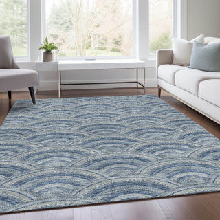 Piper Looms Mayfield Circles AMF984 Denim Machine Washable Area Rug Lifestyle Image Feature