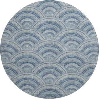 Piper Looms Mayfield Circles AMF984 Denim Machine Washable Area Rug Round Main Image