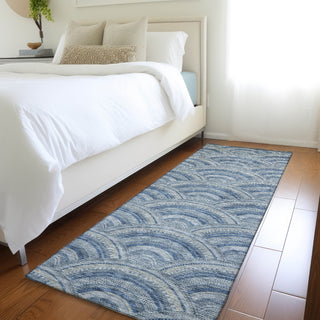 Piper Looms Mayfield Circles AMF984 Denim Machine Washable Area Rug Runner Lifestyle Image Feature