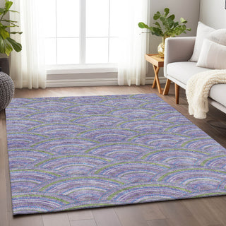 Piper Looms Mayfield Circles AMF984 Lavender Machine Washable Area Rug Lifestyle Image Feature