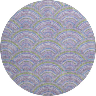 Piper Looms Mayfield Circles AMF984 Lavender Machine Washable Area Rug Round Main Image