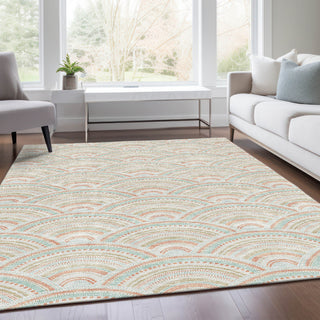 Piper Looms Mayfield Circles AMF984 Linen Machine Washable Area Rug Lifestyle Image Feature