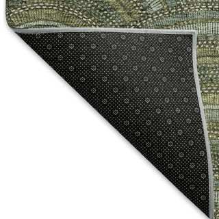 Piper Looms Mayfield Circles AMF984 Olive Machine Washable Area Rug Backing Image