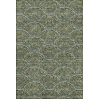 Piper Looms Mayfield Circles AMF984 Olive Machine Washable Area Rug main image
