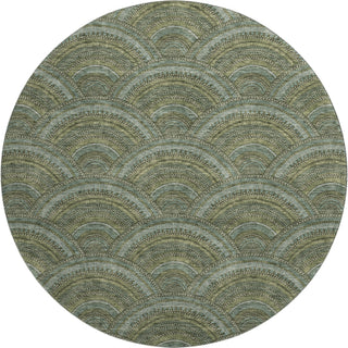 Piper Looms Mayfield Circles AMF984 Olive Machine Washable Area Rug Round Main Image