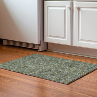 Piper Looms Mayfield Circles AMF984 Olive Machine Washable Area Rug Scatter Lifestyle Image Feature