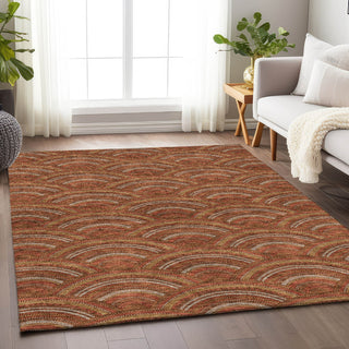 Piper Looms Mayfield Circles AMF984 Paprika Machine Washable Area Rug Lifestyle Image Feature
