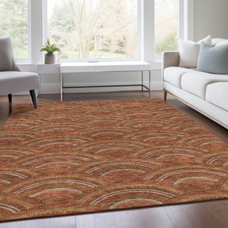 Piper Looms Mayfield Circles AMF984 Paprika Machine Washable Area Rug Lifestyle Image Feature