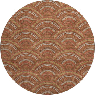 Piper Looms Mayfield Circles AMF984 Paprika Machine Washable Area Rug Round Main Image