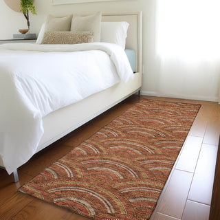 Piper Looms Mayfield Circles AMF984 Paprika Machine Washable Area Rug Runner Lifestyle Image Feature