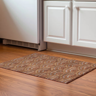 Piper Looms Mayfield Circles AMF984 Paprika Machine Washable Area Rug Scatter Lifestyle Image Feature