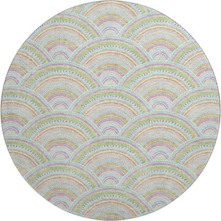 Piper Looms Mayfield Circles AMF984 Pearl Machine Washable Area Rug Round Main Image