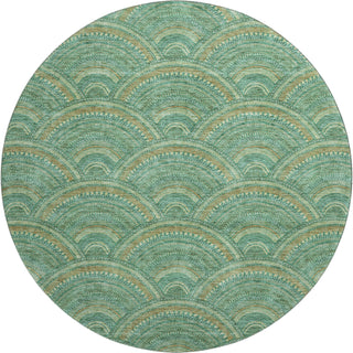 Piper Looms Mayfield Circles AMF984 Sage Machine Washable Area Rug Round Main Image