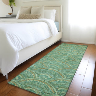 Piper Looms Mayfield Circles AMF984 Sage Machine Washable Area Rug Runner Lifestyle Image Feature