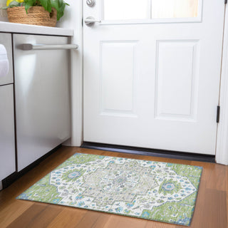 Piper Looms Mayfield Oriental AMF985 Aloe Machine Washable Area Rug Scatter Lifestyle Image Feature
