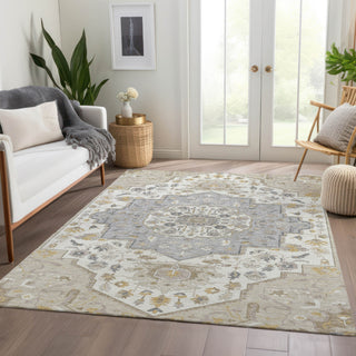 Piper Looms Mayfield Oriental AMF985 Beige Machine Washable Area Rug Lifestyle Image Feature