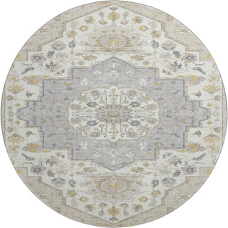 Piper Looms Mayfield Oriental AMF985 Beige Machine Washable Area Rug Round Main Image