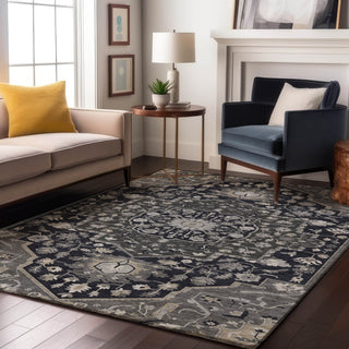 Piper Looms Mayfield Oriental AMF985 Black Machine Washable Area Rug Lifestyle Image Feature