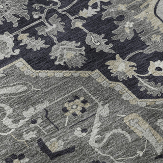 Piper Looms Mayfield Oriental AMF985 Black Machine Washable Area Rug Swatch Image
