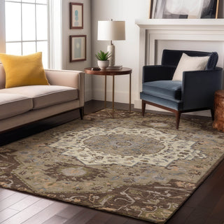 Piper Looms Mayfield Oriental AMF985 Chocolate Machine Washable Area Rug Lifestyle Image Feature