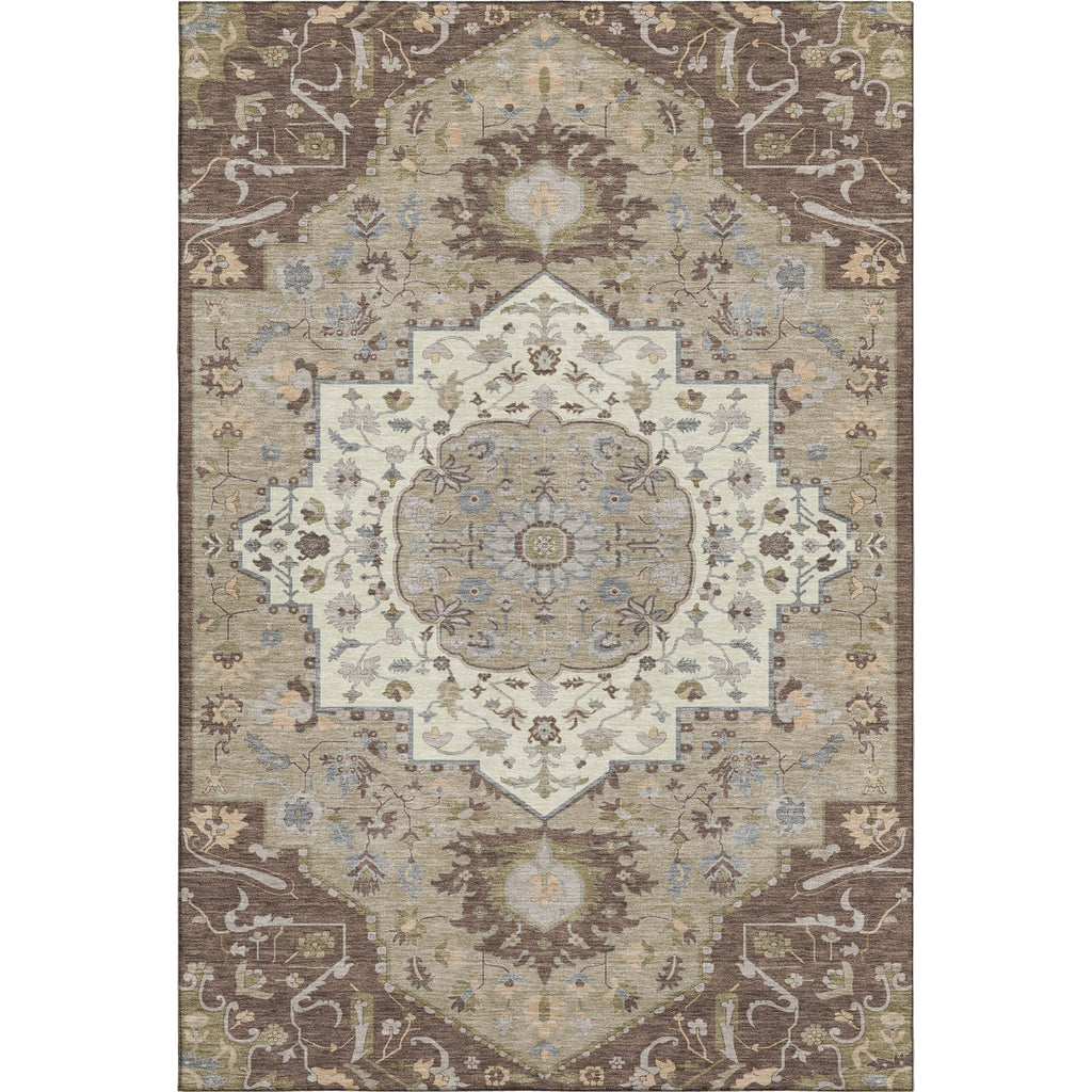 Piper Looms Mayfield Oriental AMF985 Chocolate Machine Washable Area Rug main image
