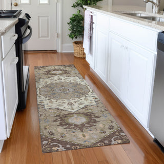 Piper Looms Mayfield Oriental AMF985 Chocolate Machine Washable Area Rug Runner Lifestyle Image Feature