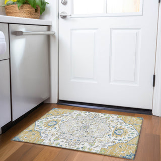 Piper Looms Mayfield Oriental AMF985 Gold Machine Washable Area Rug Scatter Lifestyle Image Feature