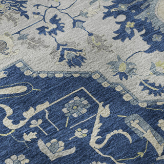 Piper Looms Mayfield Oriental AMF985 Navy Machine Washable Area Rug Swatch Image