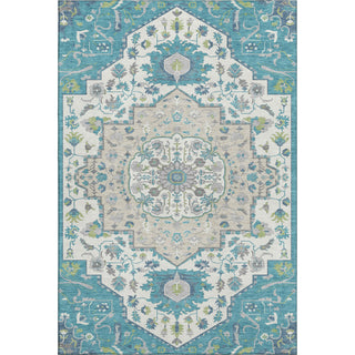 Piper Looms Mayfield Oriental AMF985 Teal Machine Washable Area Rug main image