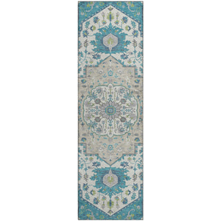 Piper Looms Mayfield Oriental AMF985 Teal Machine Washable Area Rug Runner Main Image