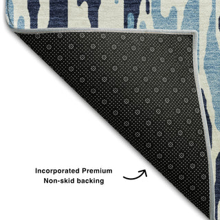 Piper Looms Mayfield Stripes AMF986 Blue Machine Washable Area Rug Backing Image