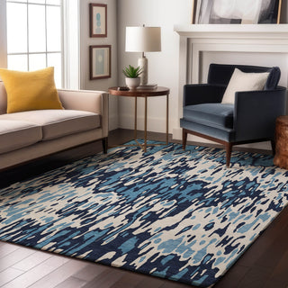 Piper Looms Mayfield Stripes AMF986 Blue Machine Washable Area Rug Lifestyle Image Feature
