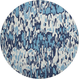 Piper Looms Mayfield Stripes AMF986 Blue Machine Washable Area Rug Round Main Image