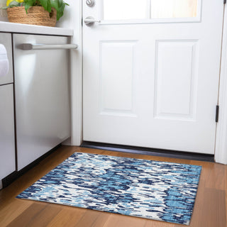Piper Looms Mayfield Stripes AMF986 Blue Machine Washable Area Rug Scatter Lifestyle Image Feature