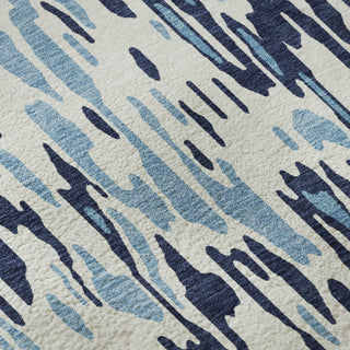 Piper Looms Mayfield Stripes AMF986 Blue Machine Washable Area Rug Swatch Image