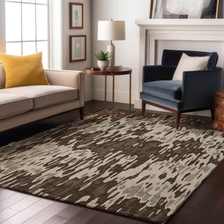 Piper Looms Mayfield Stripes AMF986 Brown Machine Washable Area Rug Lifestyle Image Feature