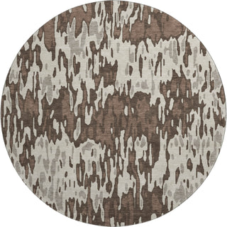 Piper Looms Mayfield Stripes AMF986 Brown Machine Washable Area Rug Round Main Image