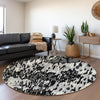 Piper Looms Mayfield Stripes AMF986 Gray Machine Washable Area Rug Round Lifestyle Image Feature