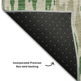 Piper Looms Mayfield Stripes AMF986 Green Machine Washable Area Rug Backing Image