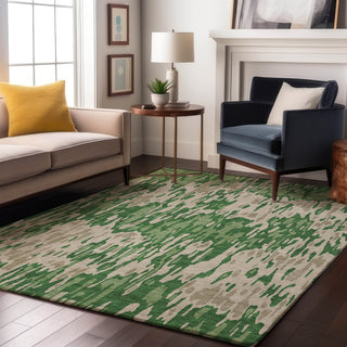 Piper Looms Mayfield Stripes AMF986 Green Machine Washable Area Rug Lifestyle Image Feature